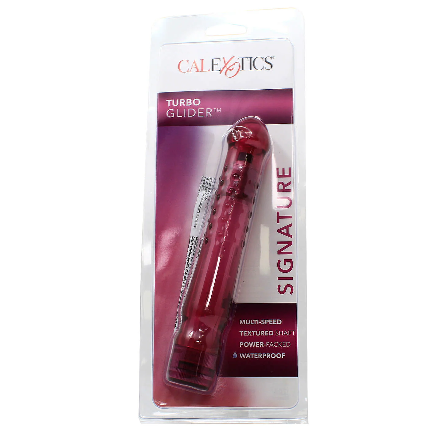 California Exotics Turbo Glider Raspberry Crush 6 Inch Waterproof Classic Vibrator - Image 7